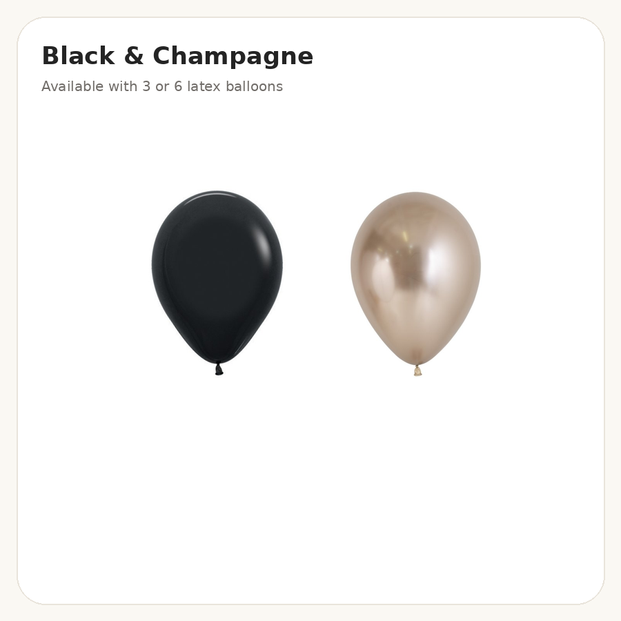 Black & Champagne balloon combination