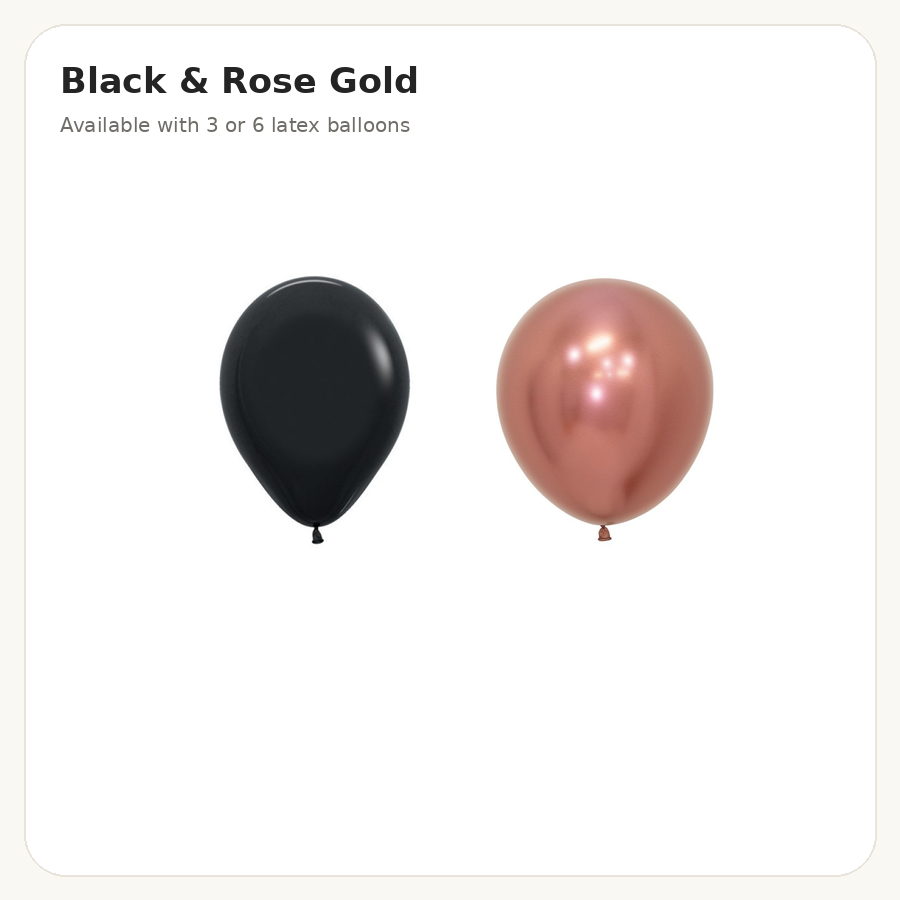 Black & Rose Gold balloon combination