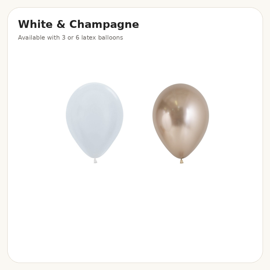 White & Champagne balloon combination