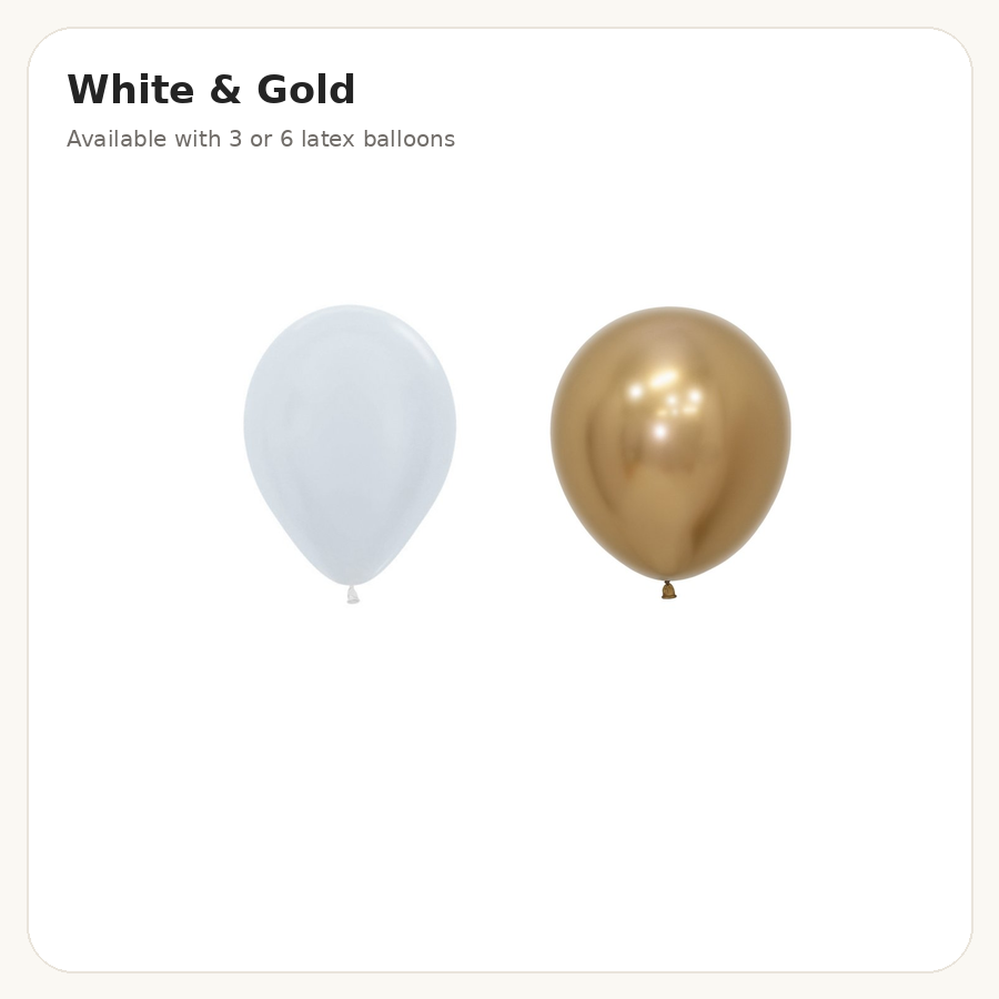 White & Gold balloon combination