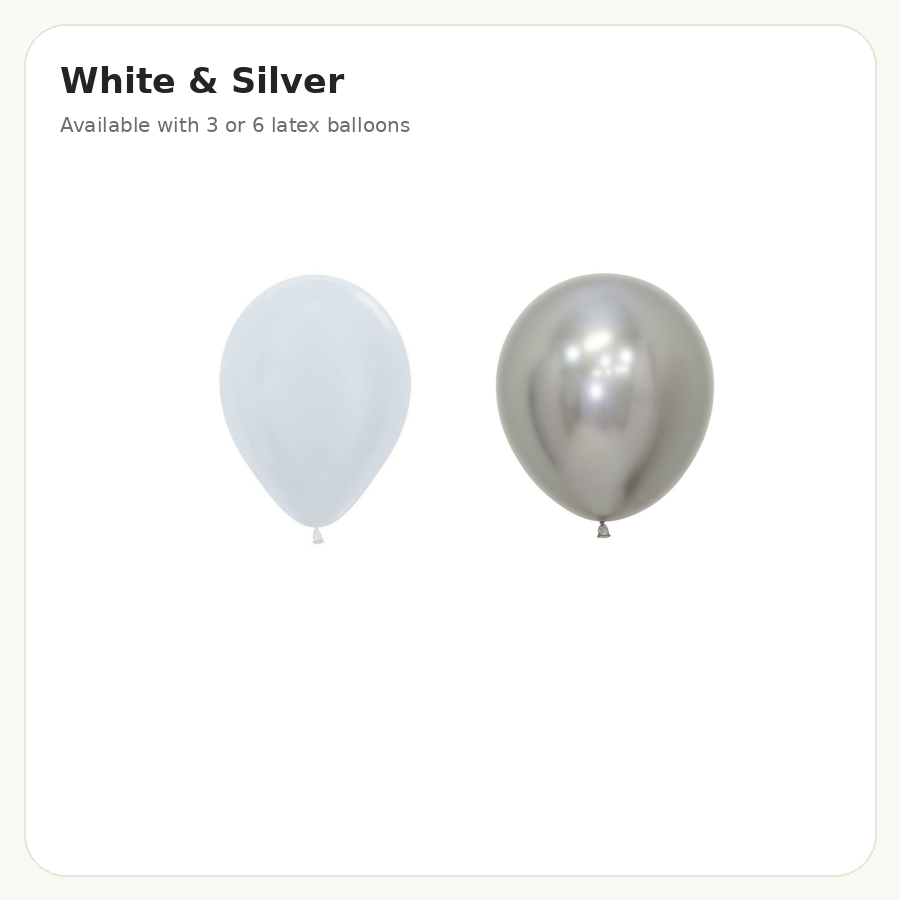 White & Silver balloon combination