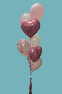 Confetti, foil and latex balloon bunch
