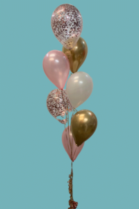 5 latex and 2 Confetti Balloon Bouquet