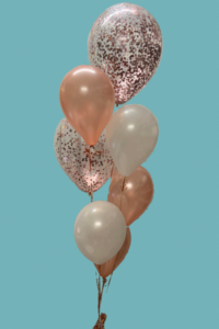 5 latex and 2 large Confetti Balloon Bouquet