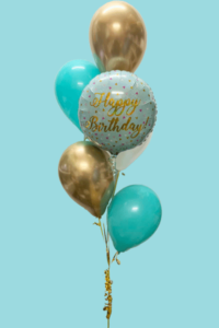 5 latex, 1 foil Happy Birthday balloon bouquet
