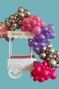 Candy-Lolly Cart, Balloon Garland and Personalisation