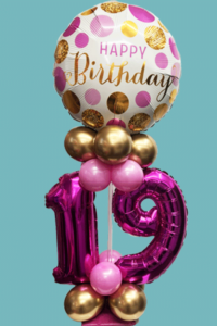 Foil balloon and double number table dec