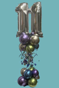 Foil double number balloon table dec