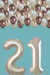 Double large numbers with 50 Loose balloons - 30cm