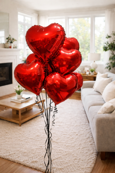 Dozen Red Heart Balloon Bouquet