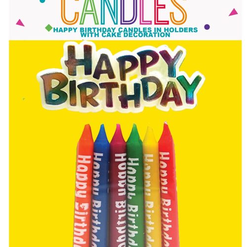 12 Happy Birthday Candles and Happy Birthday Cake Topper