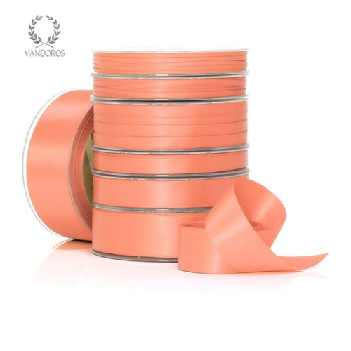 RIBBON POLY SATIN PEACH ROLL 10MM — illustrative reference; actual product differs as described