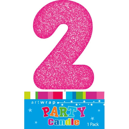 Artwrap Glitter Pink - Number 2 Candle
