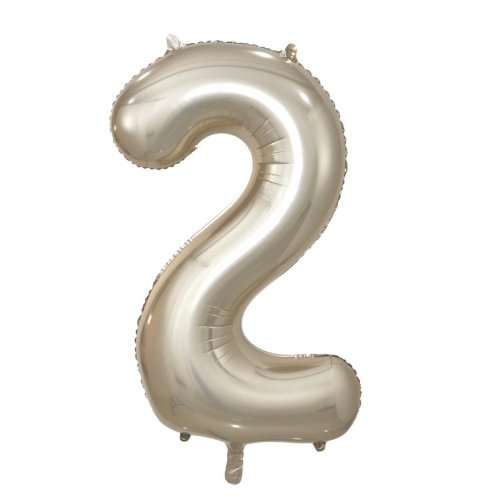 34-inch champagne foil number 2 balloon