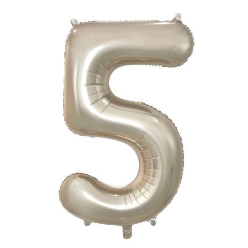 34-inch champagne foil number 5 balloon