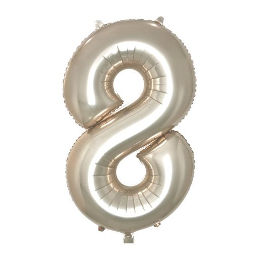 34-inch champagne foil number 8 balloon