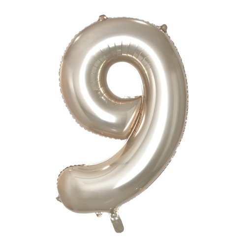 34-inch champagne foil number 9 balloon