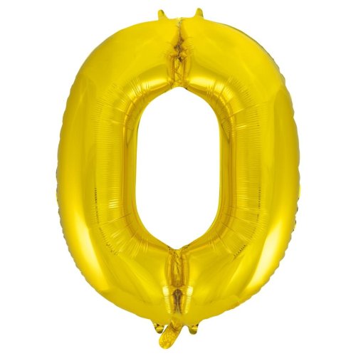 34-inch gold foil number 0 balloon