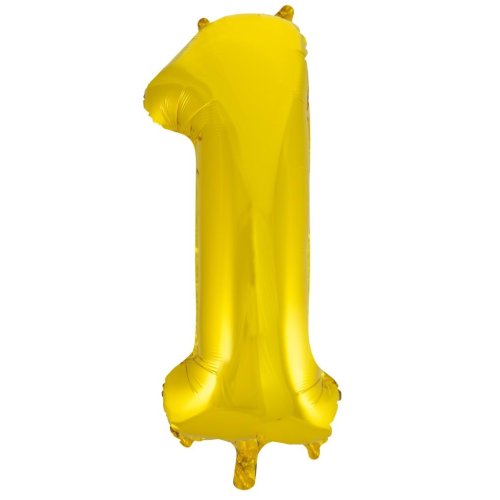 34-inch gold foil number 1 balloon