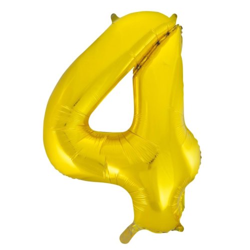 34-inch gold foil number 4 balloon