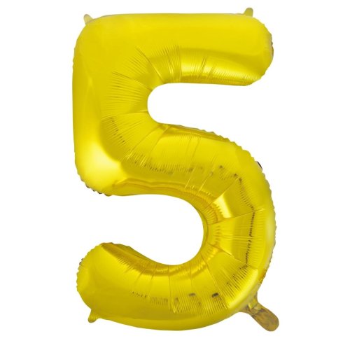 34-inch gold foil number 5 balloon