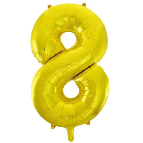34-inch gold foil number 8 balloon