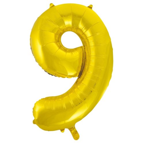 34-inch gold foil number 9 balloon