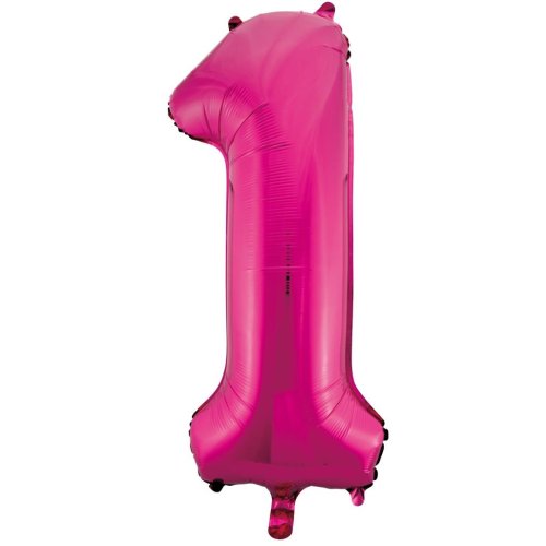 34-inch magenta foil number 1 balloon