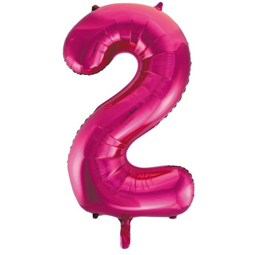 34-inch magenta foil number 2 balloon