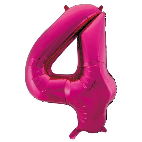 34-inch magenta foil number 4 balloon