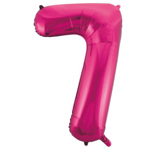 34-inch magenta foil number 7 balloon