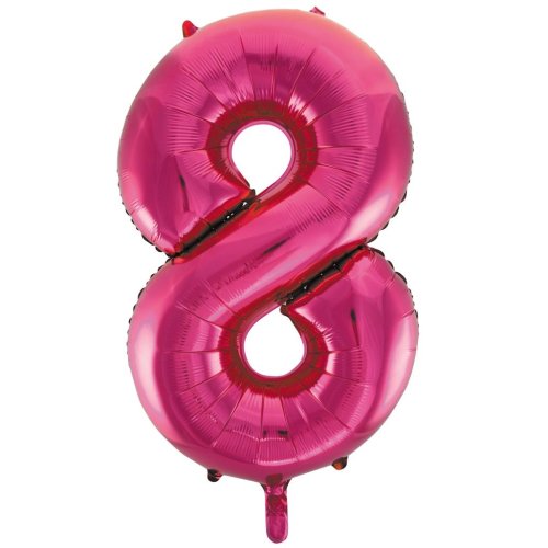 34-inch magenta foil number 8 balloon