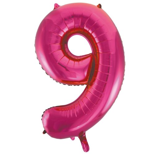 34-inch magenta foil number 9 balloon