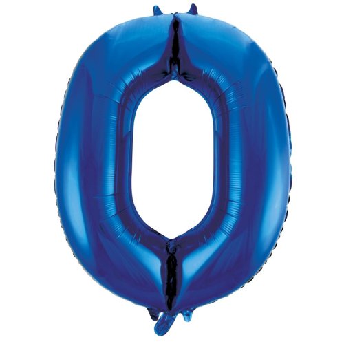 34-inch royal blue foil number 0 balloon