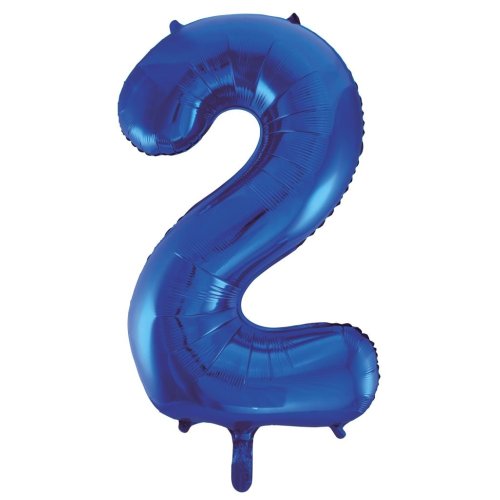 34-inch royal blue foil number 2 balloon