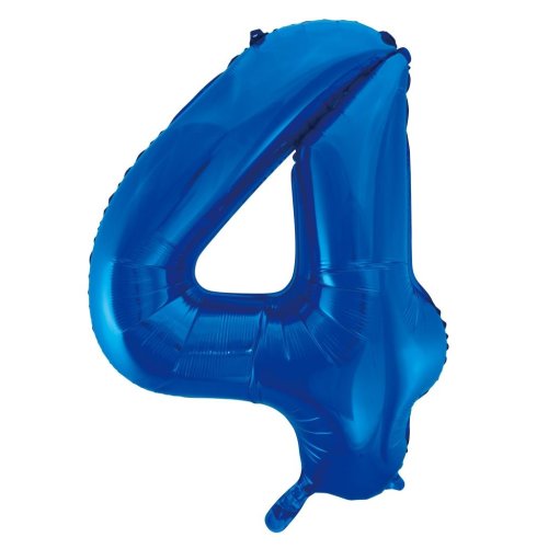 34-inch royal blue foil number 4 balloon