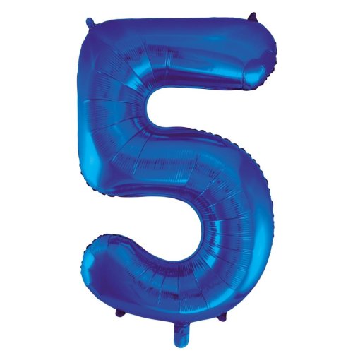34-inch royal blue foil number 5 balloon