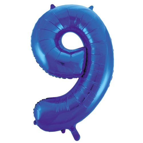 34-inch royal blue foil number 9 balloon