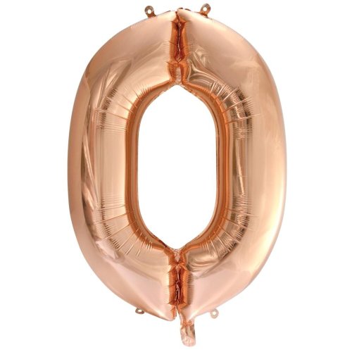 34-inch rose gold foil number 0 balloon