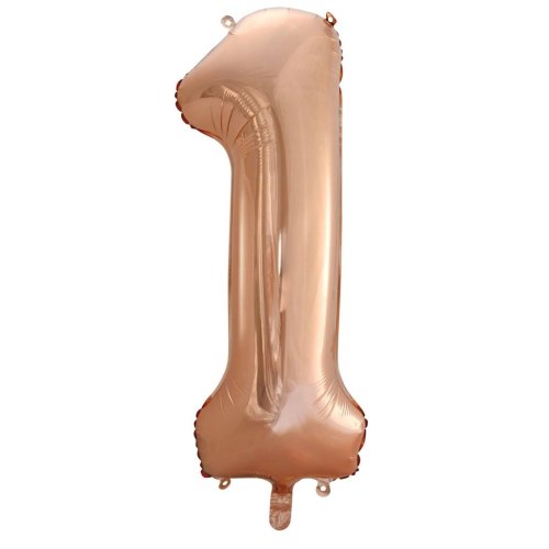 34-inch rose gold foil number 1 balloon
