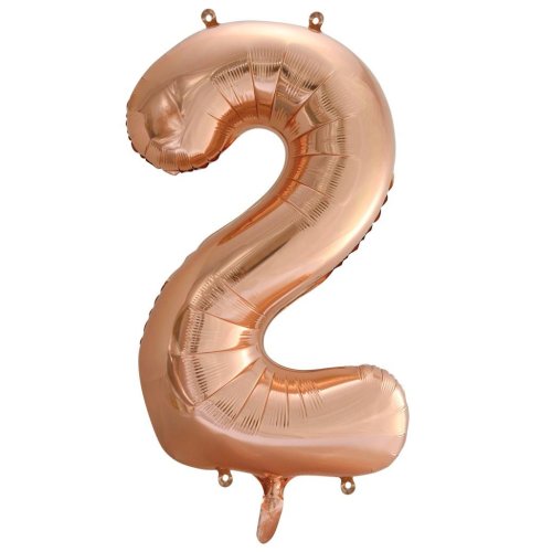 34-inch rose gold foil number 2 balloon