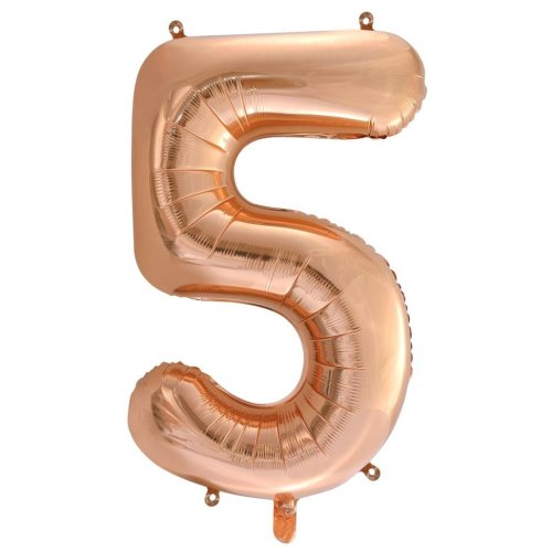 34-inch rose gold foil number 5 balloon