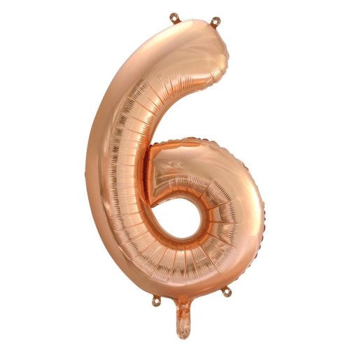 34-inch rose gold foil number 6 balloon