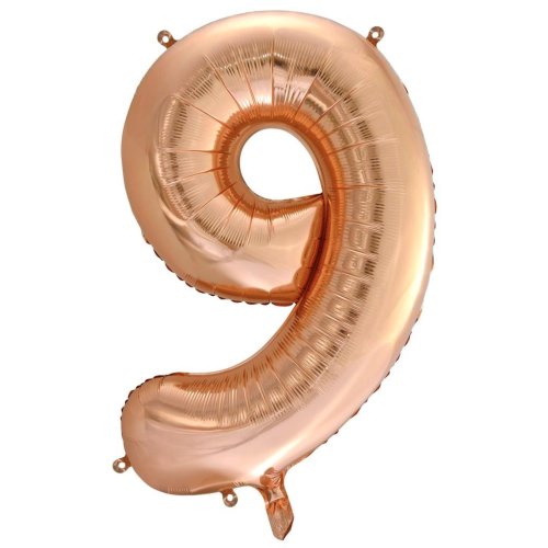 34-inch rose gold foil number 9 balloon