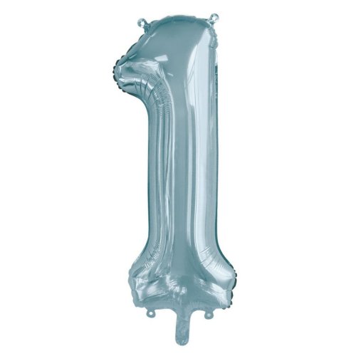 34-inch light blue foil number 1 balloon