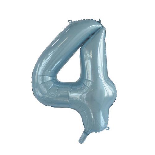 34-inch light blue foil number 4 balloon
