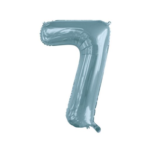 34-inch light blue foil number 7 balloon