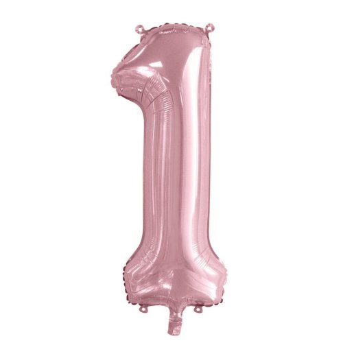 34-inch light pink foil number 1 balloon