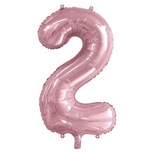 34-inch light pink foil number 2 balloon
