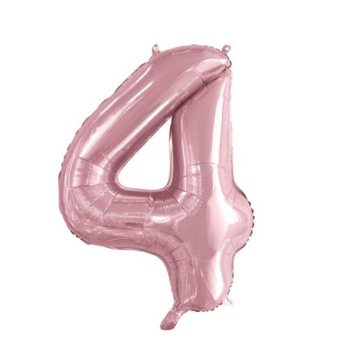 34-inch light pink foil number 4 balloon